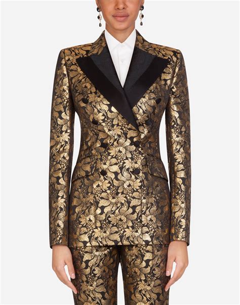 dolce gabbana jacquard-jacke gold 44|Double.